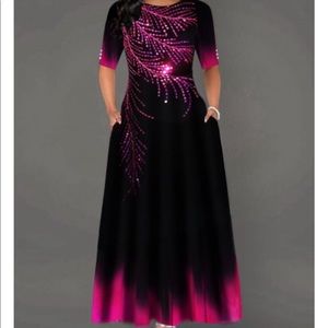 Ladies pink and black dress